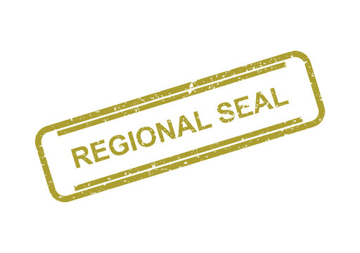 Yellow regional seal stamp with bold border illustration