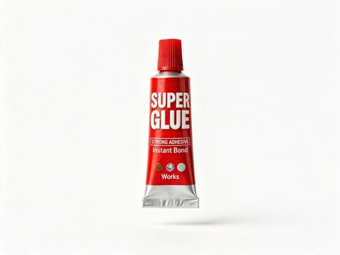 Super glue bottle isolated on white background.