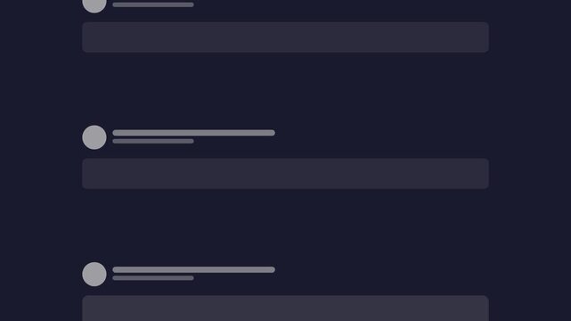 Animated UI Skeleton Loading Screen Dark Mode