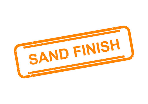 Orange sand finish stamp or label with bold text illustration