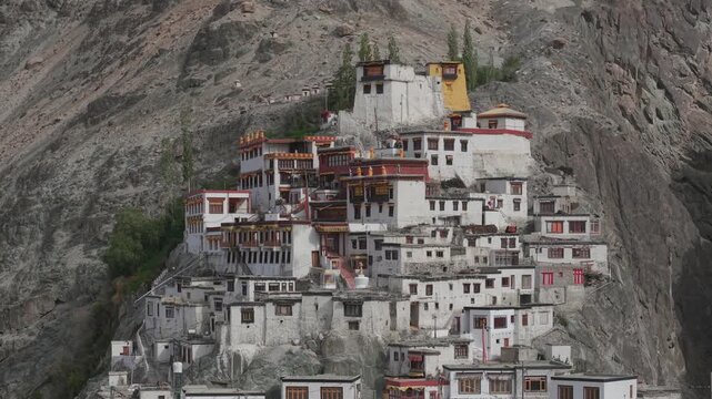 Aerial View of Diskit Monastery in Nubra Valley, Ladakh
