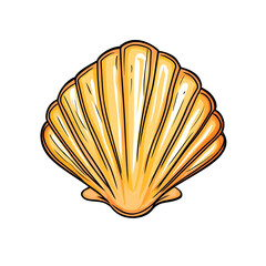 Fototapeta premium Tropical Seashell Cartoon Design