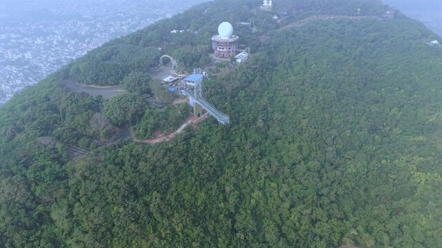 Aerial View of Kailasagiri Glass Skywalk in Visakhapatnam