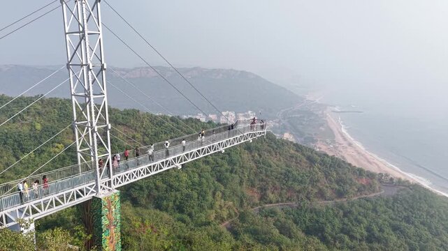 Aerial View of Kailasagiri Glass Skywalk in Visakhapatnam