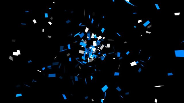 blue and white confetti explosion isolated alpha channel animation,oppening celebration and black friday big sale shopping social media overlay motion design element