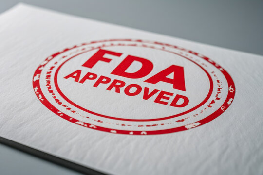 Sign Emblem Seal FDA Approved Food and Drug Administration regulates meal formulations AI Generative