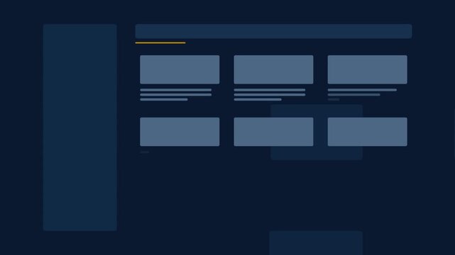 Dark Blue Web UI Dashboard Interface Layout Animation