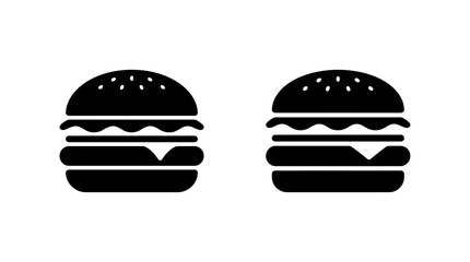 Fototapeta premium Two black silhouette hamburger icons on a white background