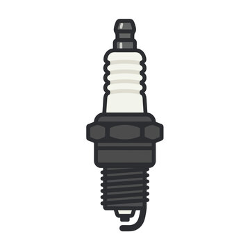 Vector illustration of an internal combustion engine spark plug on a white background