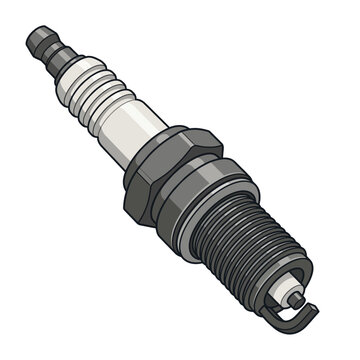 Car and motorcycle spark plug vector illustration isolated on white background