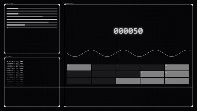 Futuristic Digital Data Dashboard HUD Interface Screen Loop