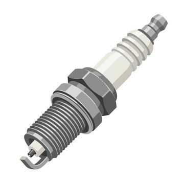 Vibrant vector depiction of a spark plug, essential for internal combustion engine ignition and vehicle power