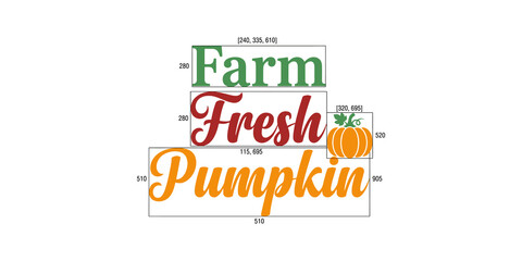 Farm fresh pumpkin autumn harvest typography design with decorative pumpkin illustration perfect for fall seasonal decor. © Png World Collection