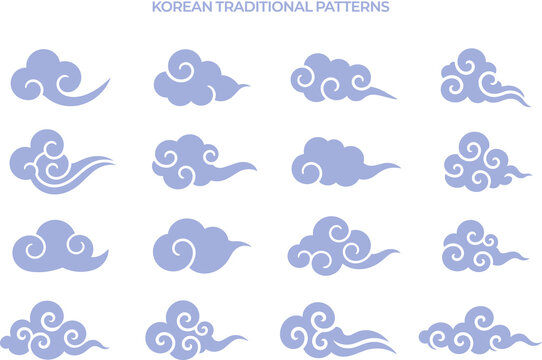 전퉁 구름 문양 패턴 세트