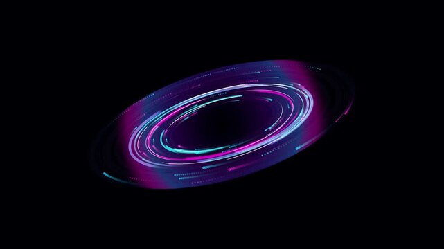 Abstract Quantum Orbit Portal Seamless Loop with #ff0055 solid theme