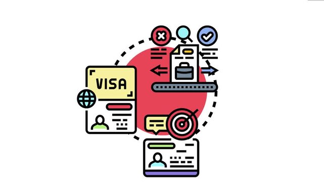 Personal documents and visa information undergoing an authorized entry screening process, ensuring security and compliance for international travel and immigration procedures