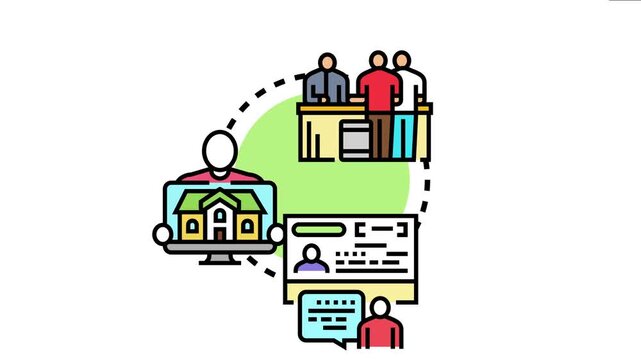 System verifying guest identity for secure online accommodation booking, ensuring authorized access and trust through digital platforms and documentation