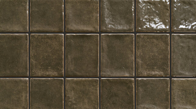 Olive Green Glossy Handmade Tile Texture