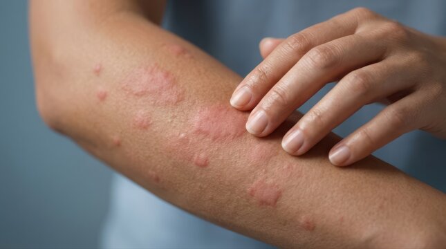 Person with Red Skin Rash on Arm