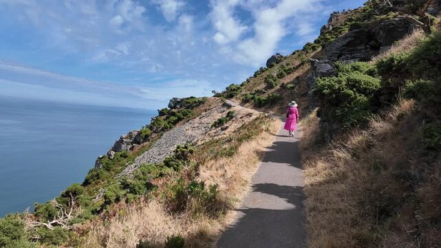 The coast path near Lynmouth , Devon, UK 