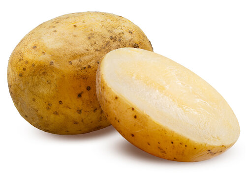 Baked Potato isolated on white background, Roast Potatoes isolated on white background with clipping path.