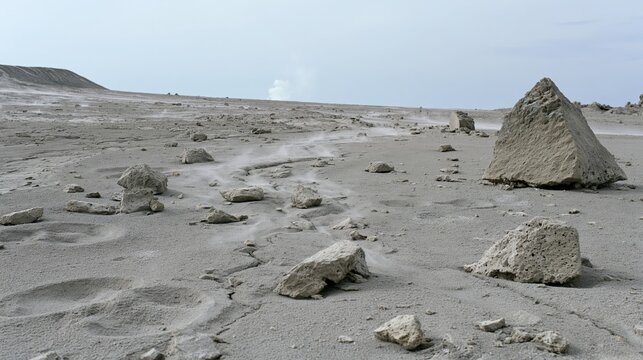 Volcanic Rocky Terrain with Steam Vent