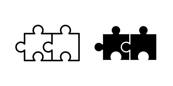 Puzzle compatible icon vector logo collection