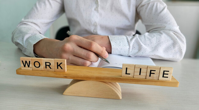 Balancing work and life with wooden blocks