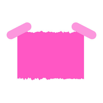 Pink clothespin holding fabric with scalloped edge