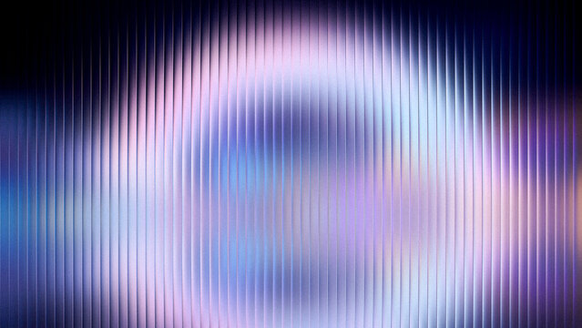 Abstract glowing circle with vertical textured light diffusion in soft bokeh background for digital art concepts
