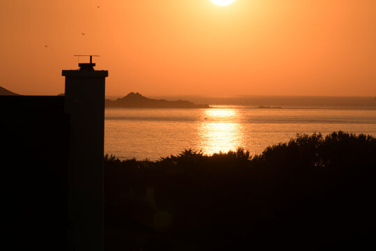 Joli coucher du soleil en Bretagne