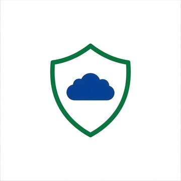 Modern digital security emblem for cloud storage and online safety solutions