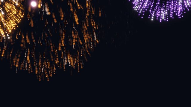 3d render firework A captivating 3D-rendered fireworks display unfolding against the night sky.