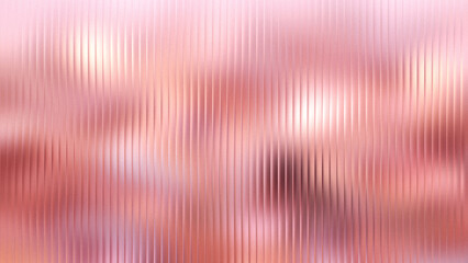 Rose gold frosted glass texture with vertical fluted pattern and soft bokeh background for cosmetic packaging design © CreativeArtnest