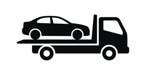 Naklejka premium Tow Truck Carrying Car Icon
