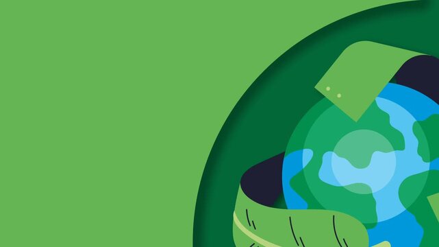 Green Eco Friendly Planet Earth Animation for Environmental Cleanup and Sustainability Concepts.