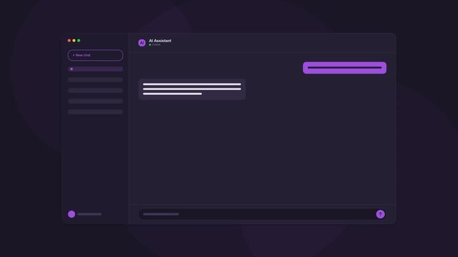 messaging app dark mode interface mockup showing text conversation bubbles