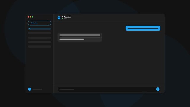 messenger chat application interface animation with dark theme UI