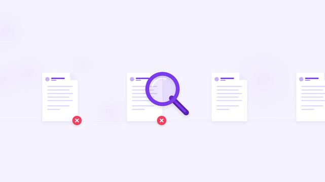 Magnifying glass scanning document files for error detection and data analysis
