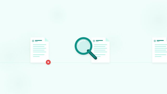 Magnifying glass scanning digital documents for data verification and analysis