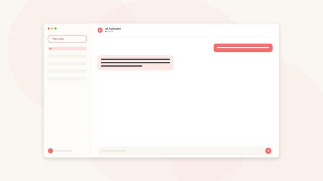 animated messaging interface application displaying online chat speech bubbles