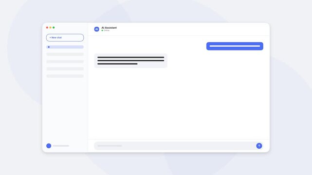 chat application UI interface mockup layout animated