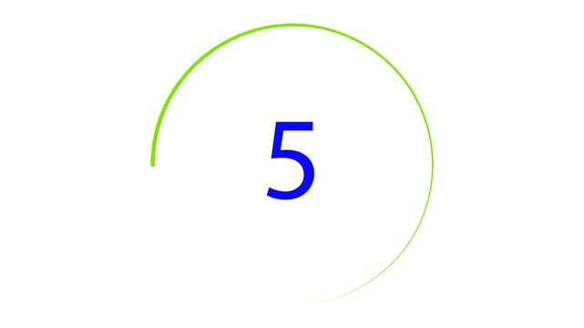 Minimalist Animated Countdown Timer With Changing Numbers And A Circular Progress Indicator In Green Tones