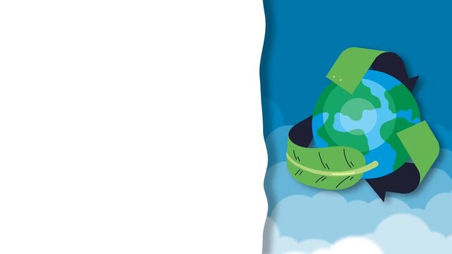 Green Recycling Earth Globe with Copy Space for Environmental Cleanup Promo.
