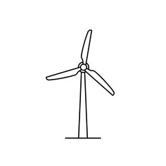 Fototapeta premium Wind Turbine Line Drawing an Educational Illustration for Renewable Energy