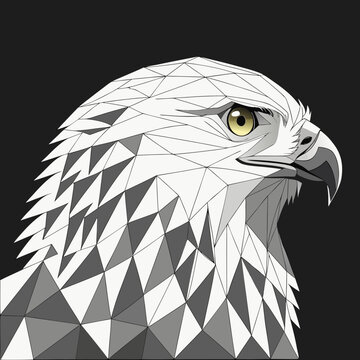 Low Poly Eagle Head Portrait Geometric Art