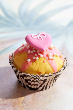 Decorated muffin in muffin paper