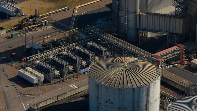 Aerial view shows the Staythorpe gas power station outdoors