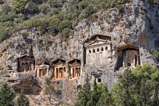 Turkey, Dalyan, Lycian Rock Tombs of Kaunos