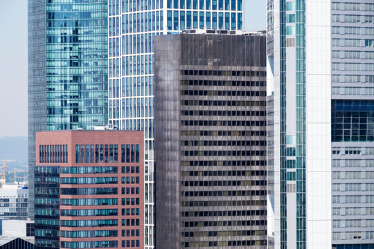 Germany, Frankfurt, financial district as seen from Domturm